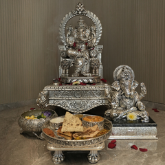 Buy Lord Ganesh Silver Idol - Divine Lord Ganesha Statue for Pooja and Worship