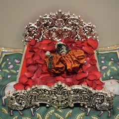 Silver Laddu Gopal Singhasan - Divine Krishna Throne for Pooja and Worship