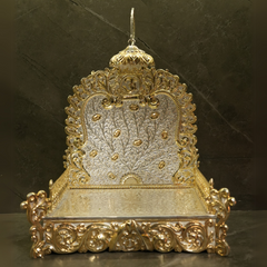 Silver Ganesh Lakshmi Idol - Divine Lord Ganesha & Goddess Lakshmi Statue for Pooja