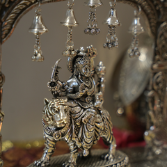 Silver Durga Idol - Divine Goddess Durga Statue for Worship and Home Decor