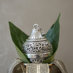 925 Pure Silver Kalash with Intricate Engravings - Pooja Kalash for Worship and Rituals