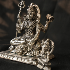 Silver Shiva Idol - Divine Lord Shiva Statue for Home & Pooja