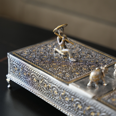 19th Century Indian Colonial Cutch Silver Dry Fruit Box – Antique Collectible