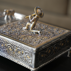 19th Century Indian Colonial Cutch Silver Dry Fruit Box – Antique Collectible