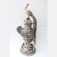 Article jar peacock whitesilver