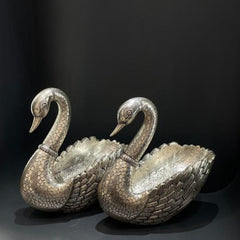 Antique Silver Swan Fruit Basket