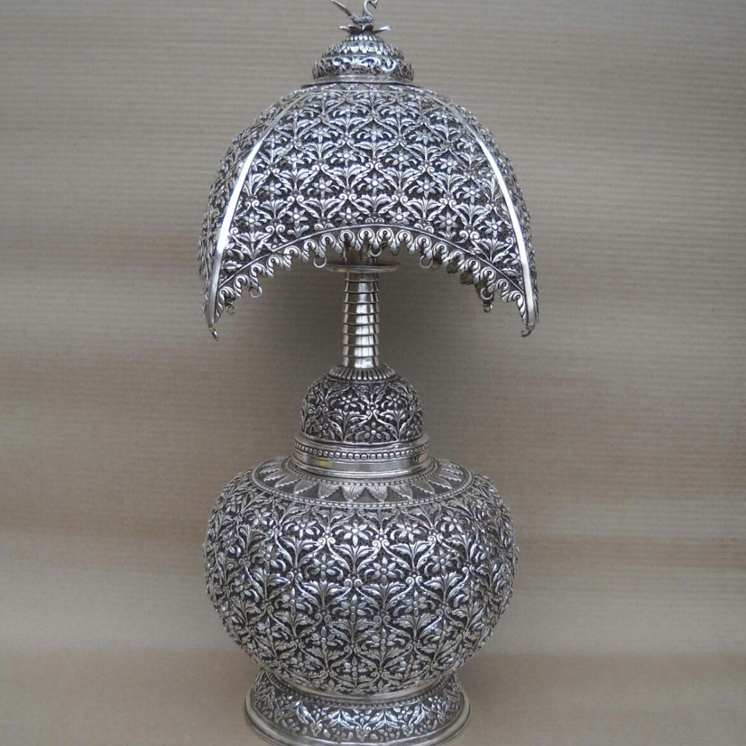 Home decor antique silver table lamp