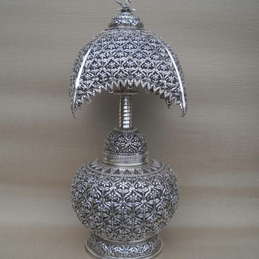 Home decor antique silver table lamp