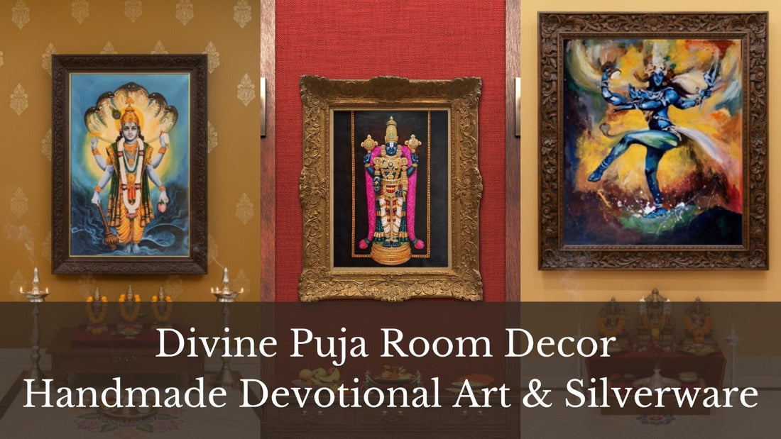 Divine Puja Room Decor: Handmade Devotional Art & Silverware