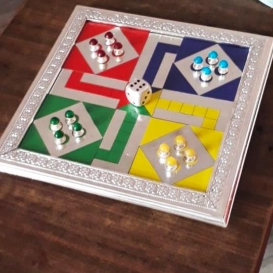 Antique Silver Ludo