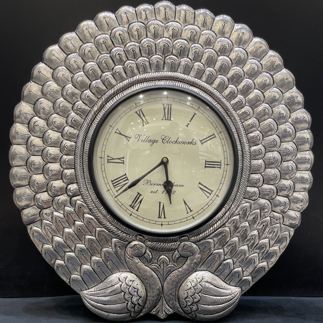Silver Swan Table Clock