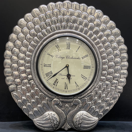 Silver Swan Table Clock