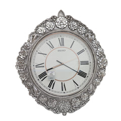 Silver Flower Wall hanging clock